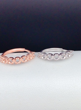 简约小巧清新3*3mm圆形戒指空托