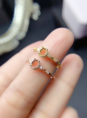 伯利尔女S925戒指空托