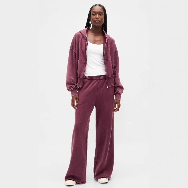 跨境欧美秋季新款女装亚马逊时尚复古纯色连帽拉链宽松套装