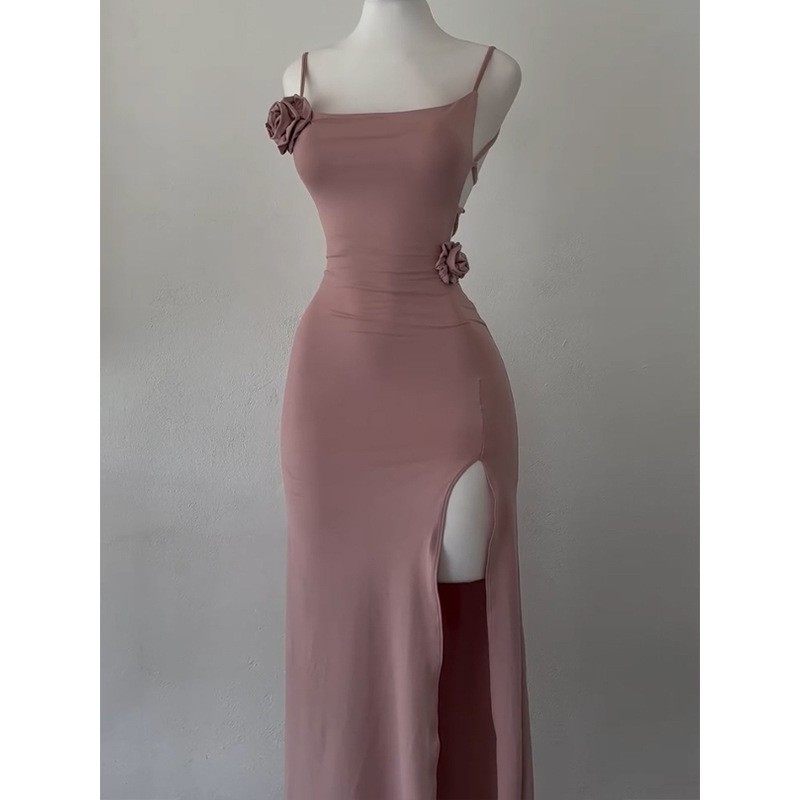 纯欲立体花朵吊带连衣裙新款女夏小众设计收腰包臀抹胸长裙子,个性定制/设计服务/DIY,连衣裙加工定制,淘宝优惠券,粉丝福利购,淘宝优惠卷