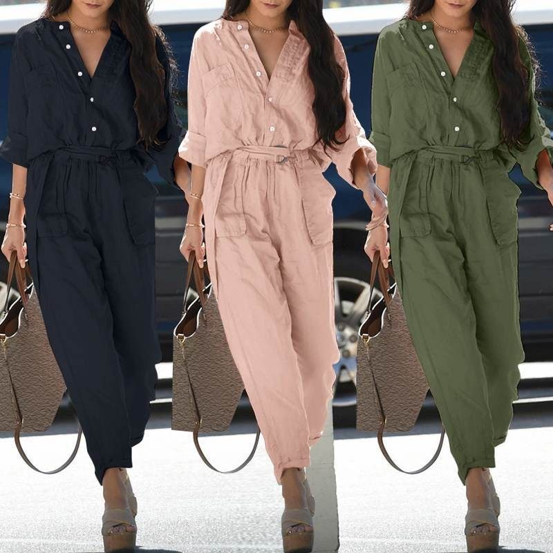 现货夏季亚马逊爆款欧美女装休闲翻领印花腰带工装连体裤,个性定制/设计服务/DIY,连衣裙加工定制,淘宝优惠券,粉丝福利购,淘宝优惠卷