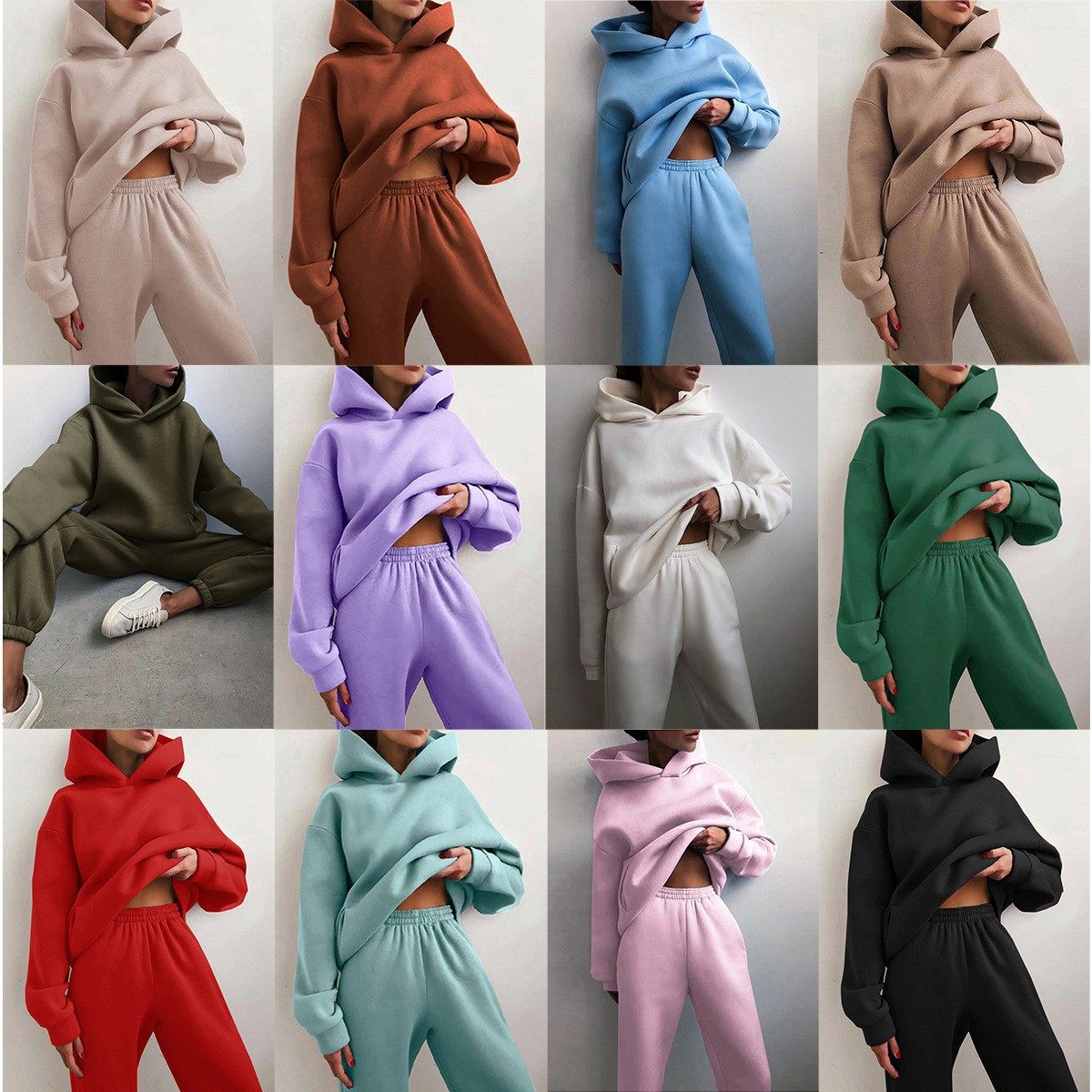 跨境欧美风秋冬亚马逊热卖休闲时尚加厚长袖卫衣长裤两件套女,个性定制/设计服务/DIY,连衣裙加工定制,淘宝优惠券,粉丝福利购,淘宝优惠卷