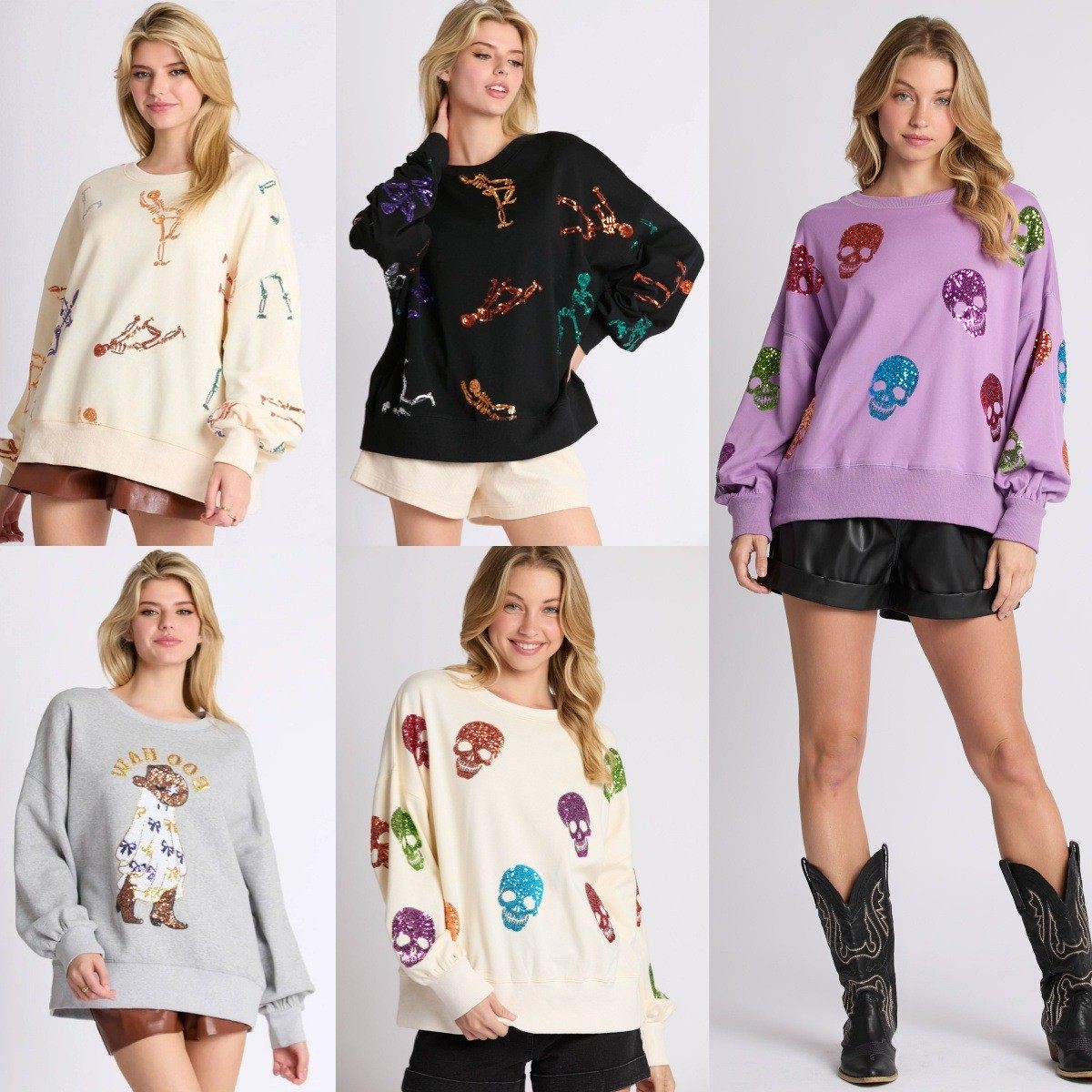 亚马逊秋冬新款欧美跨境女装万圣节骷髅头亮片卫衣宽松休闲上衣女,个性定制/设计服务/DIY,连衣裙加工定制,淘宝优惠券,粉丝福利购,淘宝优惠卷
