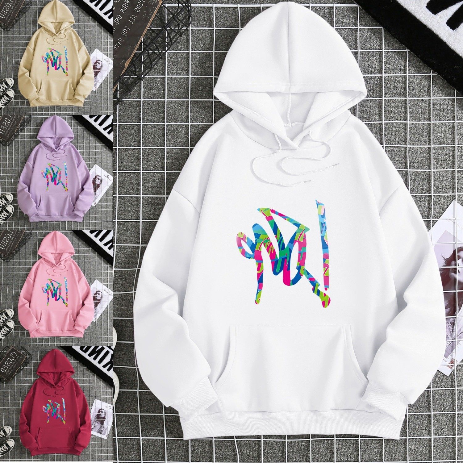 服装供应链女士宽松加绒打底衫秋冬季外套胖潮流卫衣