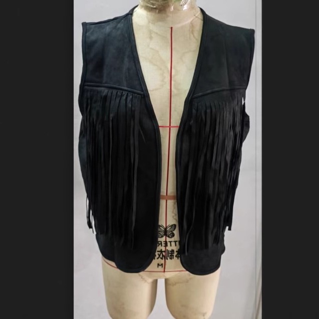 欧美 万圣节 新款 秋季男款嬉皮士麂皮绒马甲