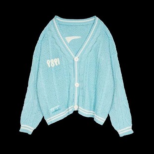 绣花开衫 针织衫 气质宽松休闲毛衣 百搭秋冬新款 欧美女装