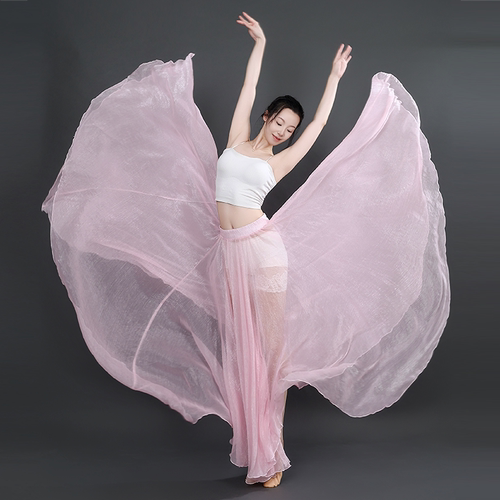 舞中花单层900度舞蹈裙飘逸大裙摆中国风古典现代舞裙