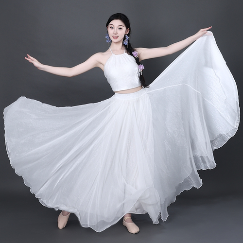 挂脖吊带纱衣大裙摆套装