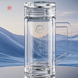 思宝高山流水双层玻璃杯礼盒