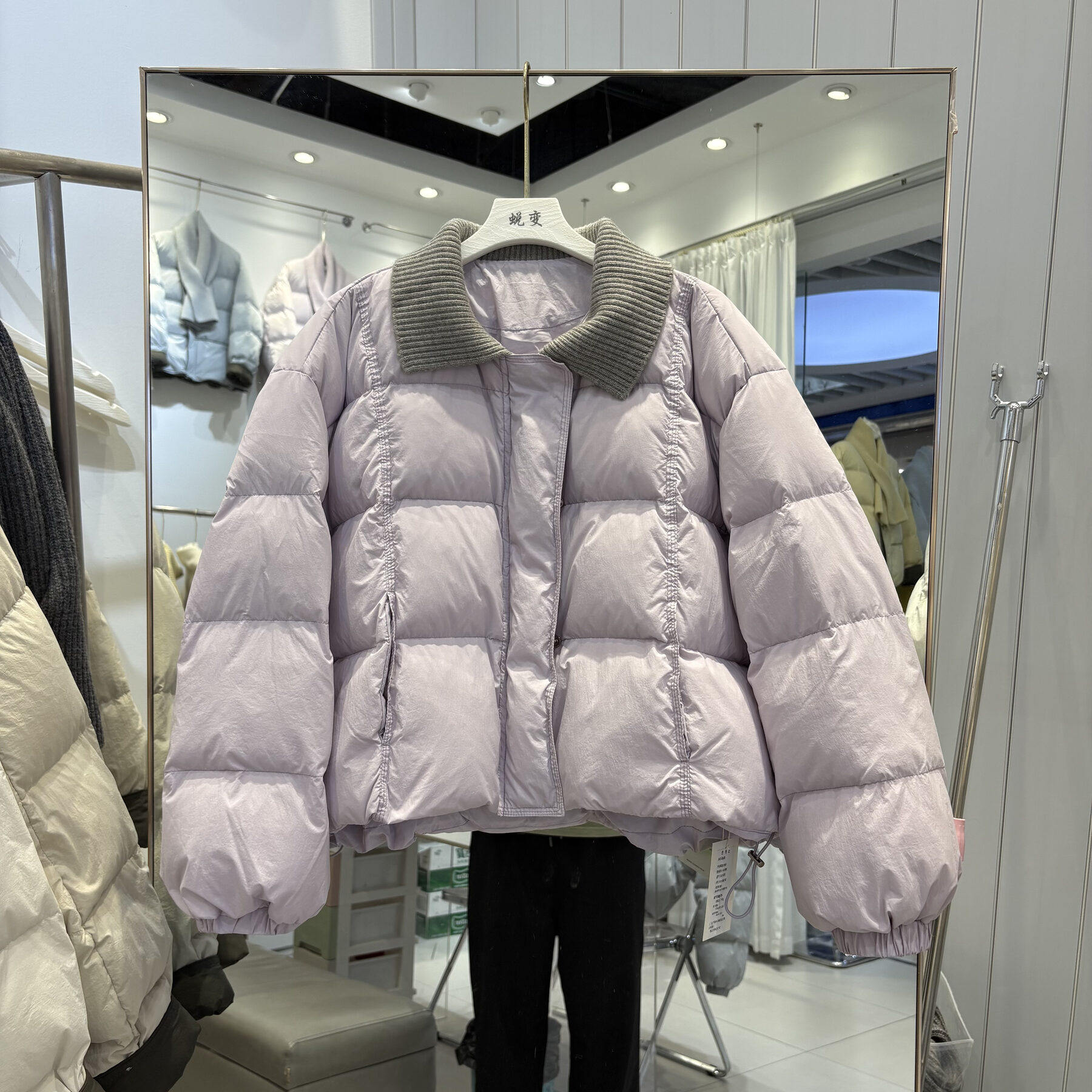 秋冬韩版宽松大码针织领羽绒服女短款加厚防风保暖冬装外套