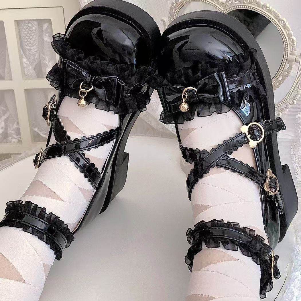 暗黑亚文化朋克日系辣妹小皮鞋女甜酷辣妹厚底鞋jk制服lulita单鞋