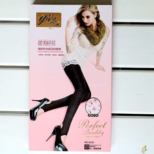 正品雨丝秋冬提花连裤袜踩脚袜580D 甜美碎花天鹅绒袜子8125 8126