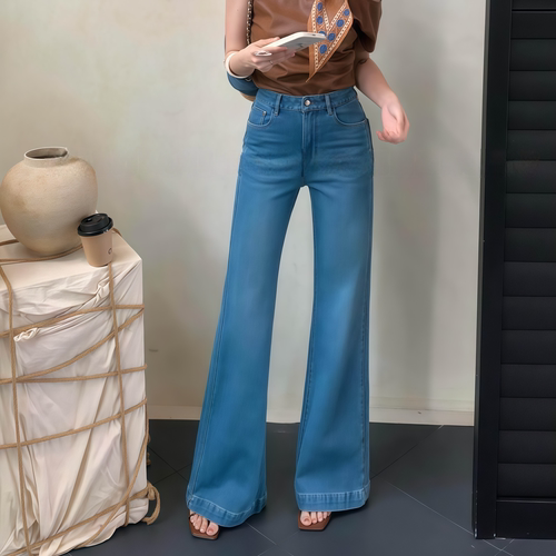 赵露思同款不贴腿筒喇牛仔裤女