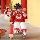 加绒厚新年拜年过年中国古风过年服套装 2025新款 红色女童汉服冬季