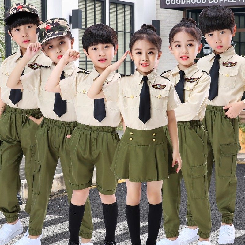 儿童夏装小学生国旗护卫队服装幼儿园毕业班服合唱演出服大合唱服