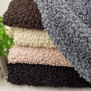 高仿羊卷毛大颗粒绒圈圈毛沙发垫鞋子服装帽子抱枕娃衣毛绒布面料