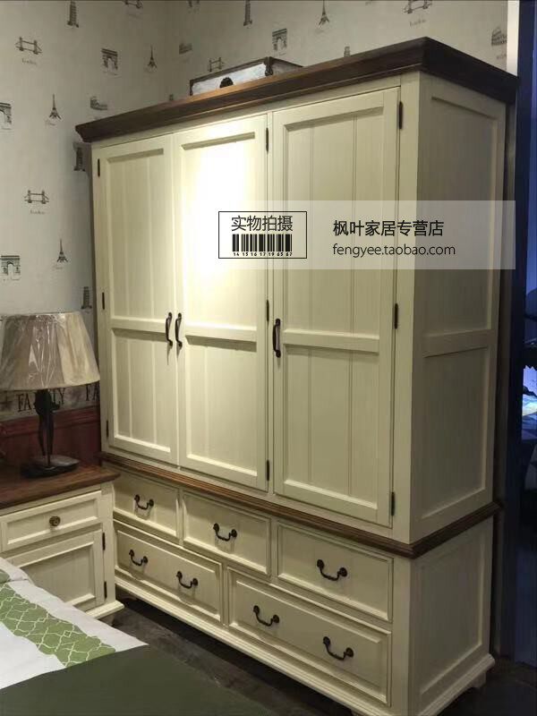 斯维特美式三门衣柜郑州实木