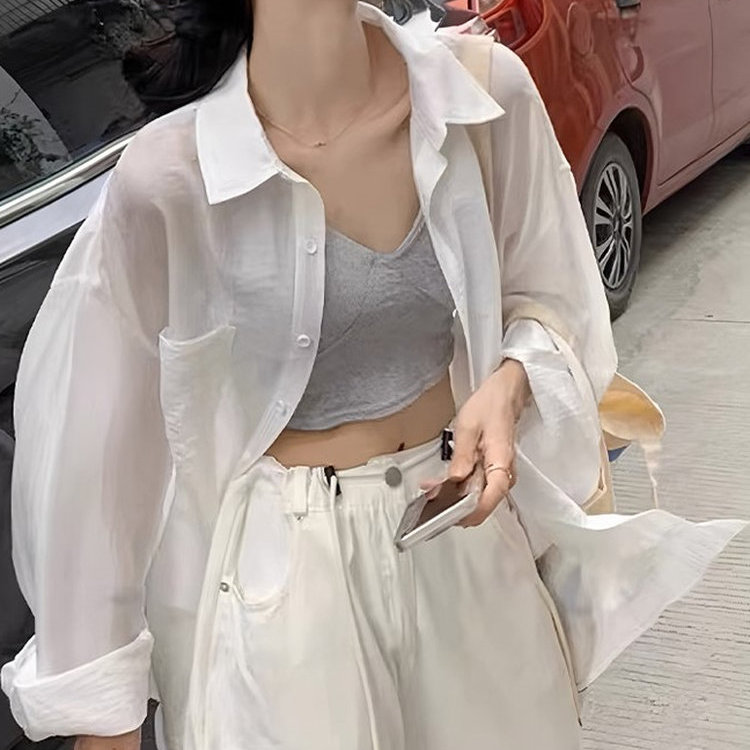 防晒棉麻长袖衬衫女士夏季凉感冰丝衬衣空调衫开衫薄罩衫气质上衣