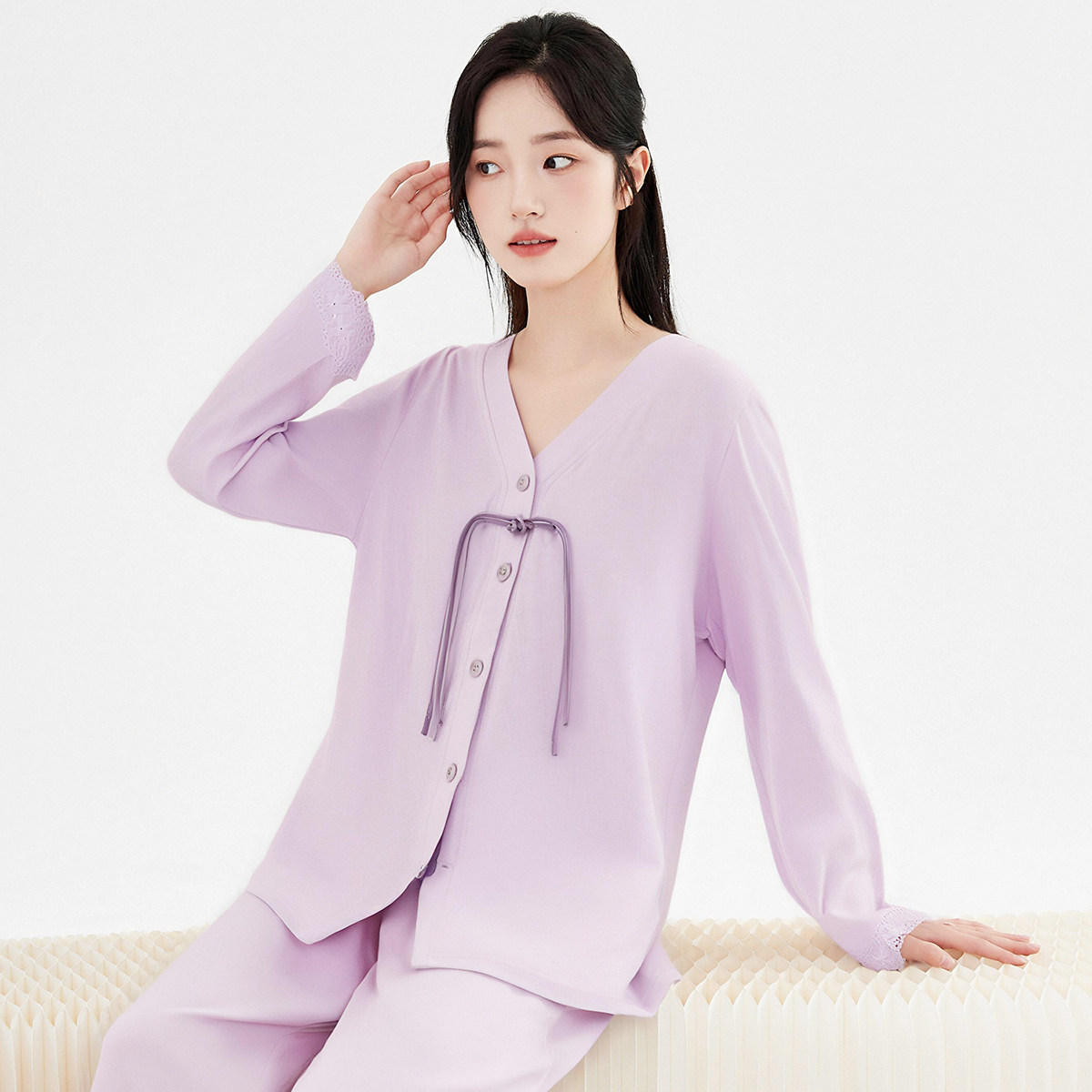 顶瓜瓜女士纯棉家居服套装空调房