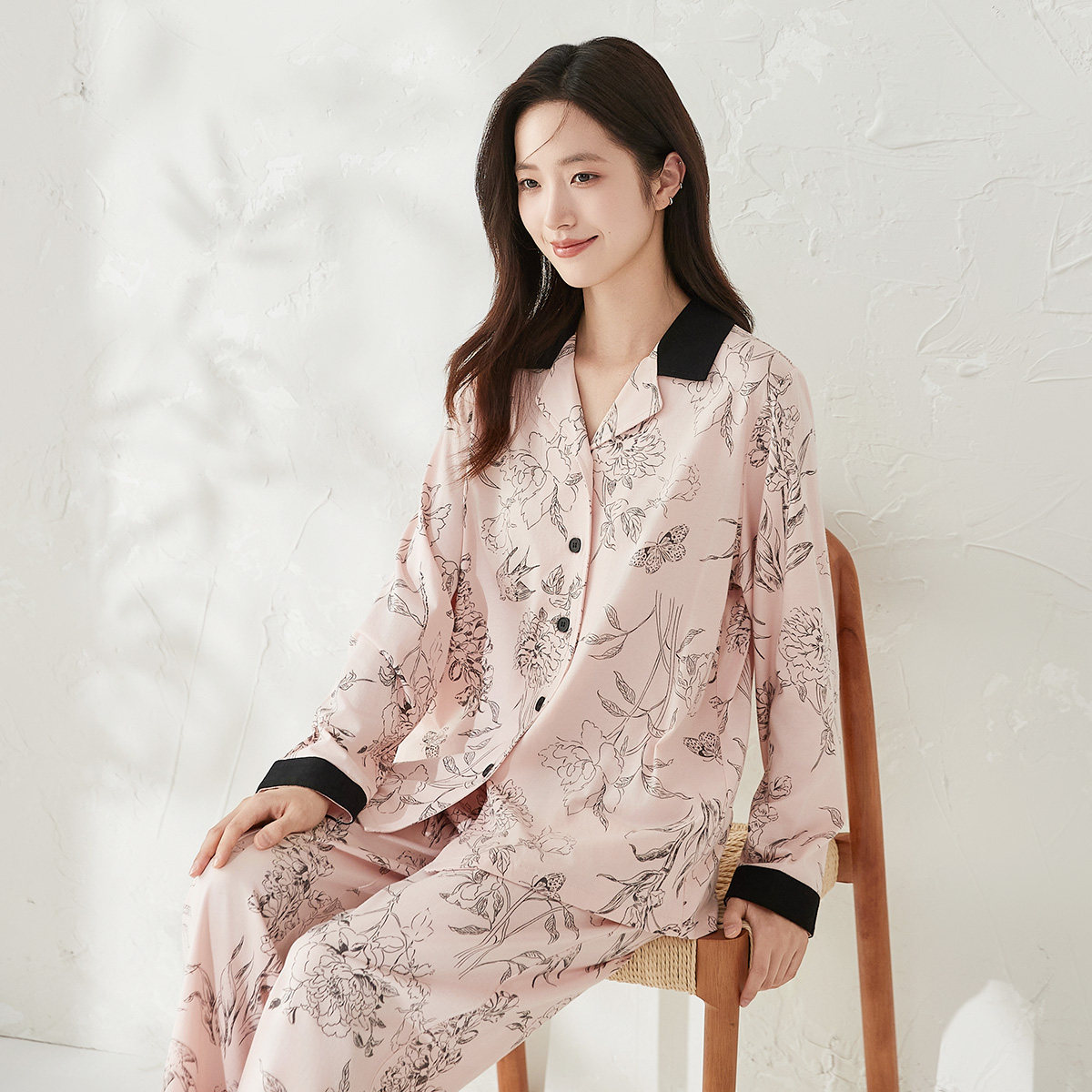 顶瓜瓜睡衣女款2025新款春秋纯棉长袖家居服薄款高级感女士套装