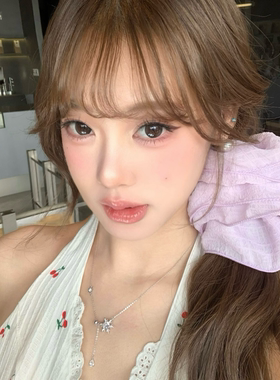 嫩妹天菜韩系紫色大肠多层发圈女