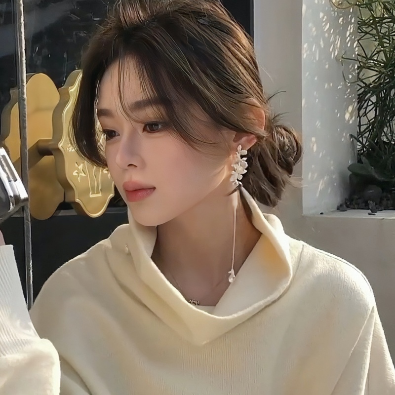 清绝梨花 小众设计高级感轻奢耳环耳饰女长款流苏耳坠清冷感耳钉