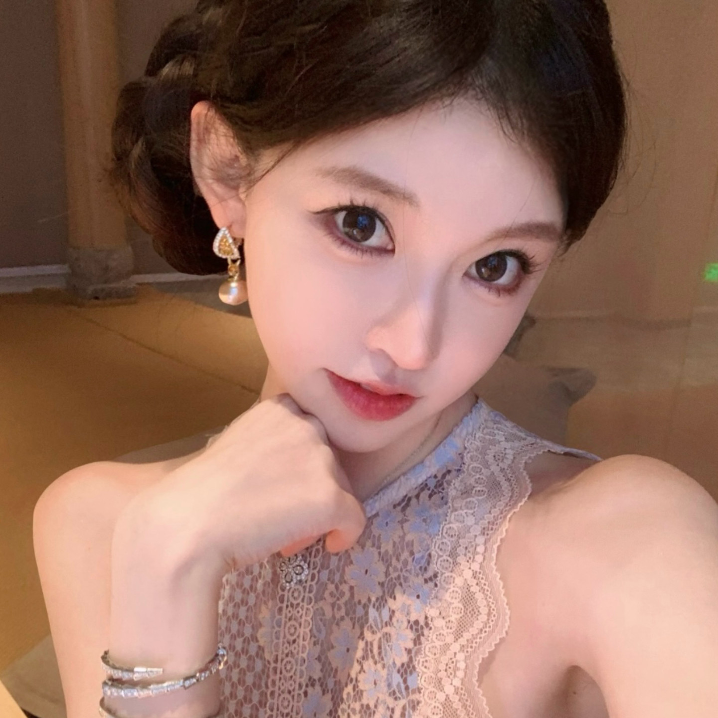 珍妮小姐小众轻奢珍珠吊坠耳钉女