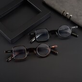 唐尼谭咏麟方圆框防蓝光老花镜复古板材独立鼻托放大镜小眼镜配镜