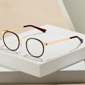 热款 老人阅读放大镜结实耐 不锈钢椭圆框弹性腿防蓝光老花镜林家款