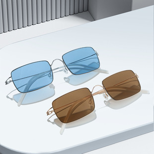 2026林德无螺丝设计金丝太阳镜男款学生超轻痞帅无度数墨镜大脸轻