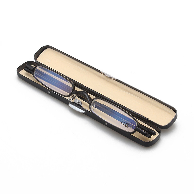 迷你便携男女小方框金属老花镜