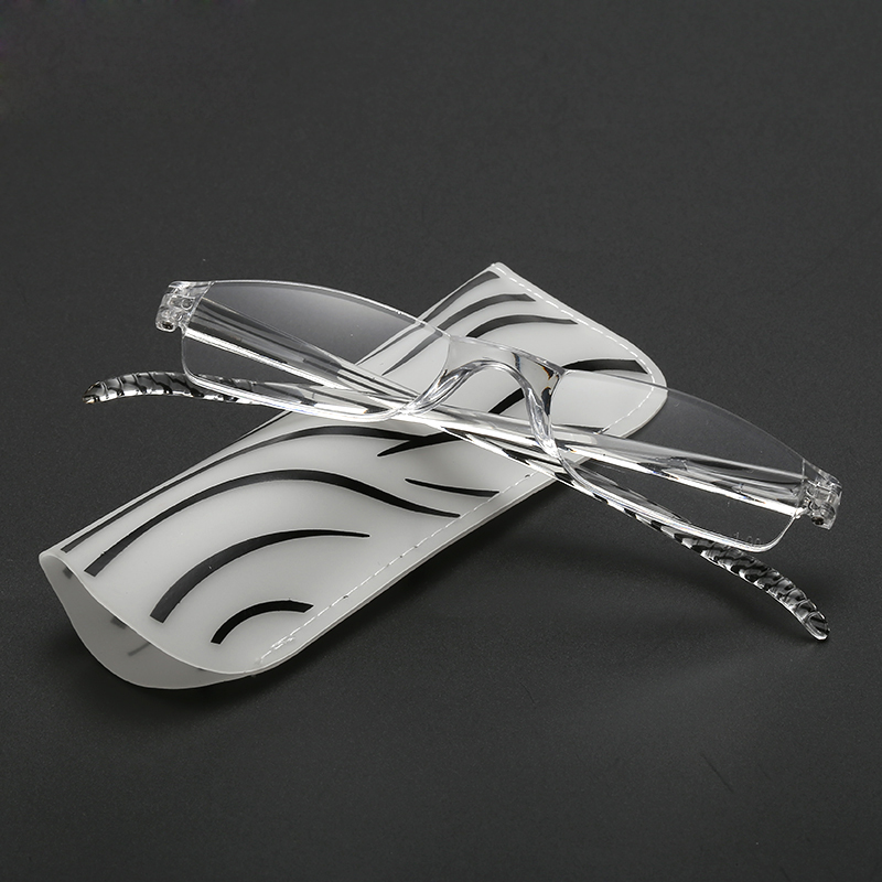 放大远视男女进口超轻老花镜超轻无框树脂非球面老光镜便携款一体