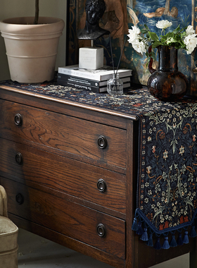 偏爱集复古高级感美式法式英伦欧式流苏餐桌玄关电视柜新中式桌旗