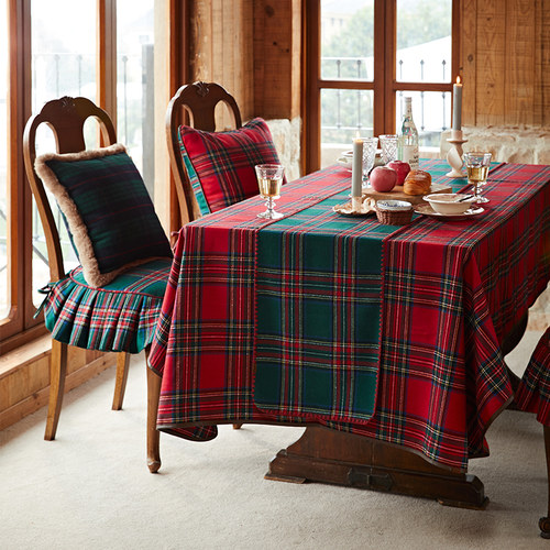美式复古格子节日圣诞苏格兰桌布