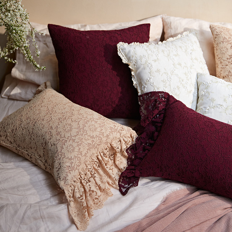 偏爱集法式蕾丝鱼尾抱枕高级感床上靠枕高档客厅沙发复古腰枕靠垫,居家布艺,床头靠垫,淘宝优惠券,粉丝福利购,淘宝优惠卷
