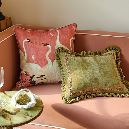 偏爱集客厅沙发靠枕复古风高级粉