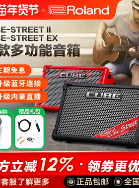 Roland罗兰音箱CUBE STREET EX户外网红直播吉他弹唱充电蓝牙音响