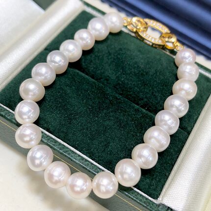 强光天然淡水珍珠6～7mm手链优雅高级感首饰送妈妈礼物珠宝手饰品