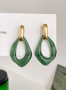 S925银针韩国个性小巧耳环女网红气质复古耳坠耳钉