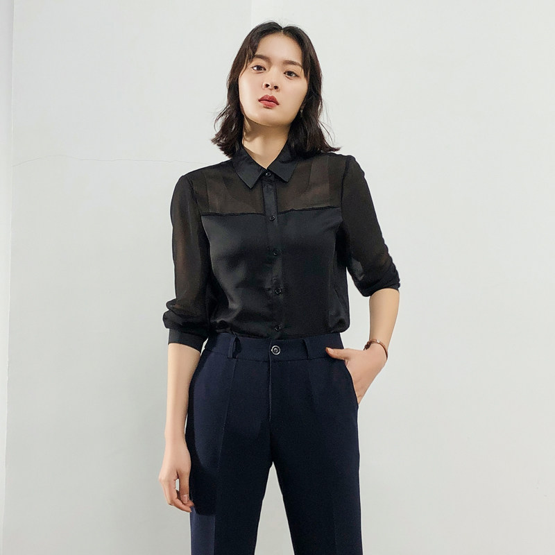 伯德小姐防晒衬衣女2020新款设计感小众轻熟时尚洋气丝光雪纺衬衫|ruв категории Женская одежда, рубашка - от Buy2taobao.com для оказания профессиональной услуги покупки агента Taobao