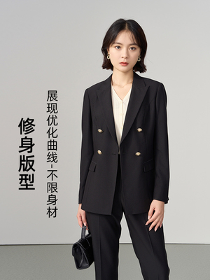 taobao agent Black colored advanced demi-season classic suit jacket, uniform, high-quality style