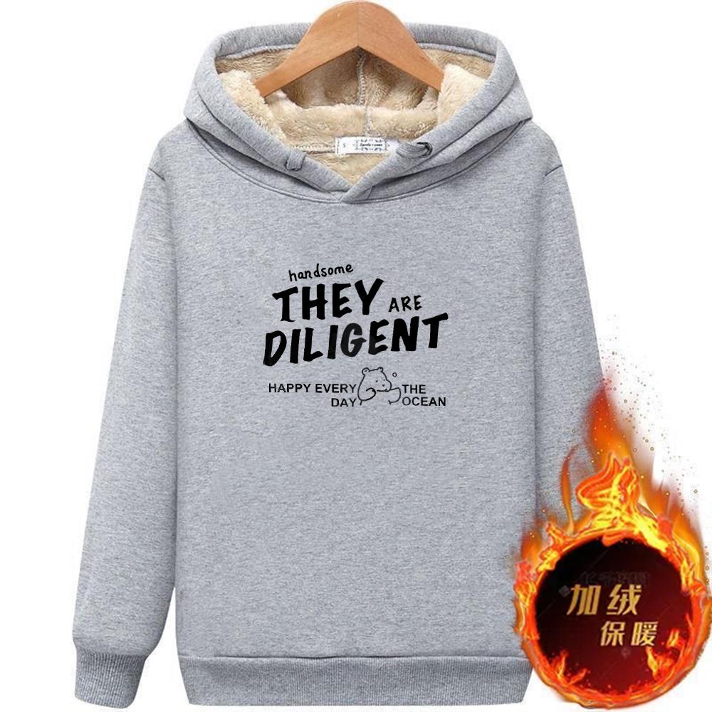 连帽卫衣男秋冬款潮流港风学生百搭休闲宽松加绒加厚上衣外套