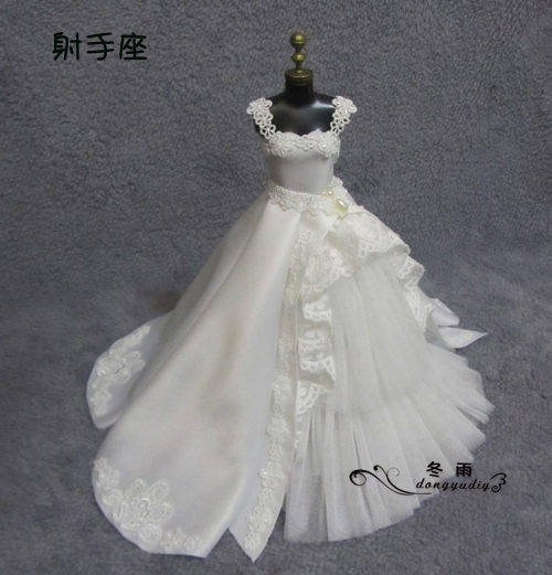 冬雨手工bjd婚纱材料包礼物婚庆diy六分娃娃纸样教程diy星座射手