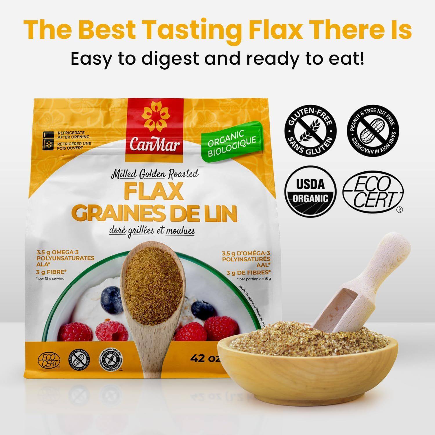 加拿大进口熟亚麻籽粉低脂饱腹