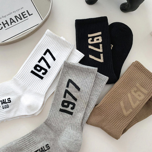 1977潮牌情侣纯棉运动fog中筒袜