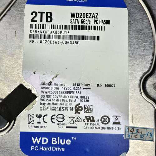 议价21年的wd 2t 机械硬盘