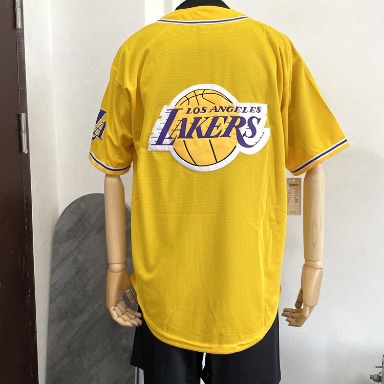 미국 야구 유니폼 가디건 옐로우 레이커스 NO. 8 스트리트 댄스 힙합 저지 재킷 남성과 여성 트렌디 브랜드 퍼포먼스 상의