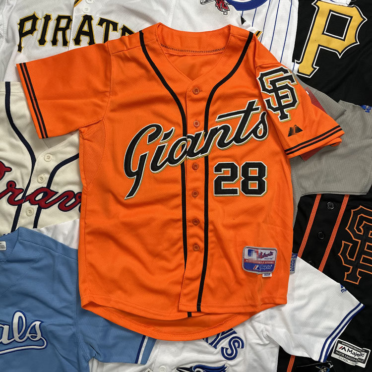 유럽과 미국의 남녀 야구 유니폼 반팔 가디건 자수 아동용 힙합 힙합 유니폼 트레이닝 유니폼 부모자식 의류