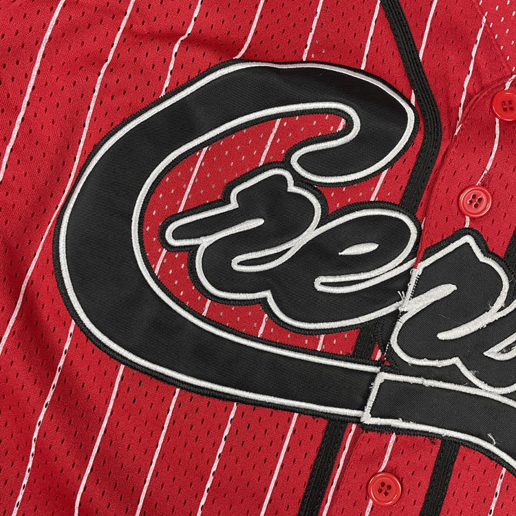 트렌디 한 유럽과 미국의 거리 대형 힙합 줄무늬 야구 유니폼 카디건 남성과 여성을위한 수 놓은 반팔 편지 힙합 저지