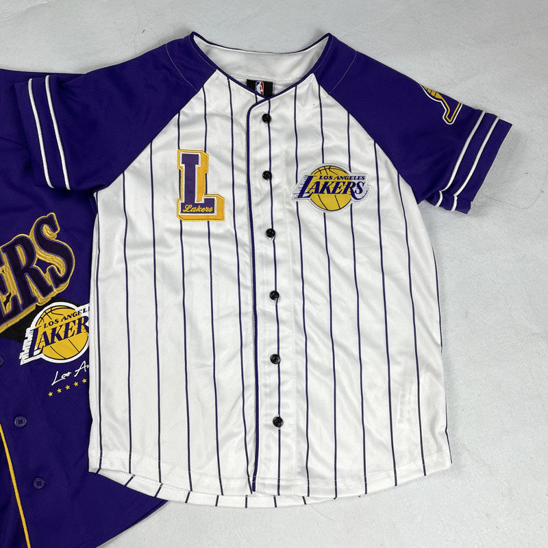 미국 어린이 야구 유니폼 카디건 농구 스타일 자수 스트리트 댄스 공연 힙합 반팔 힙합 탑 트렌디